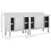 2db rozsdamentes acél munkaasztal tolóajtókkal 200x50x(95-97)cm 2db rozsdamentes acél munkaasztal tolóajtókkal 200x50x(95-97)cm