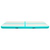 Zöld pvc felfújható tornamatrac pumpával 400 x 100 x 15 cm