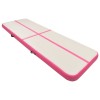 Rózsaszín pvc felfújható tornamatrac pumpával 500 x 100 x 15 cm