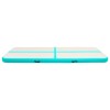 Zöld pvc felfújható tornamatrac pumpával 400 x 100 x 20 cm