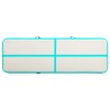 Zöld pvc felfújható tornamatrac pumpával 400 x 100 x 20 cm