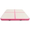 Rózsaszín pvc felfújható tornamatrac pumpával 200 x 200 x 10 cm