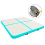 Zöld pvc felfújható tornamatrac pumpával 200 x 200 x 20 cm