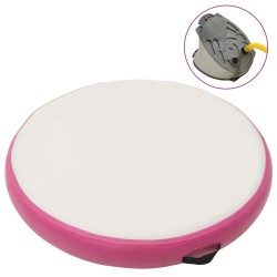 Rózsaszín pvc felfújható tornamatrac pumpával 100 x 100 x 20 cm