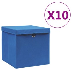 10 db kék fedeles tárolódoboz 28 x 28 x 28 cm