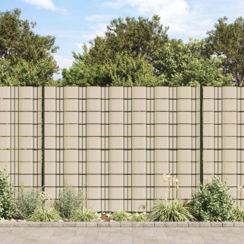 4 db krémszínű pvc kerti árnyékoló kerítés 35 x 0,19 m