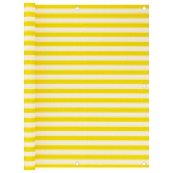 Sárga és fehér hdpe erkélyparaván 120 x 600 cm