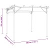 Antracitszürke acél pavilon behúzható tetővel 3 x 3 m 180 g/m²