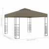 Tópszínű kerti pavilon 3 x 3 m 180 g/m²