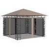 Tópszínű pavilon szúnyoghálóval 3 x 3 x 2,73 m 180 g/m²