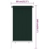 Sötétzöld kültéri hdpe roló 80 x 140 cm