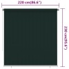 Sötétzöld kültéri hdpe roló 220 x 230 cm