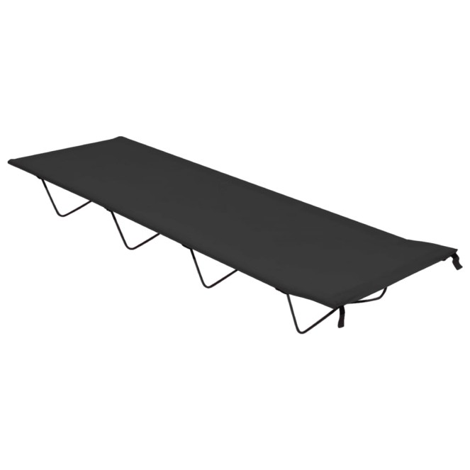Fekete oxford szövet és acél kempingágy 180 x 60 x 19 cm Fekete oxford szövet és acél kempingágy 180 x 60 x 19 cm