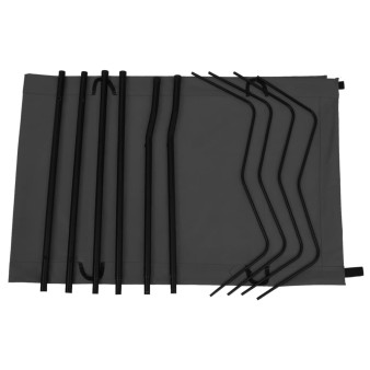 Fekete oxford szövet és acél kempingágy 180 x 60 x 19 cm