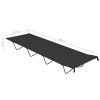 Fekete oxford szövet és acél kempingágy 180 x 60 x 19 cm