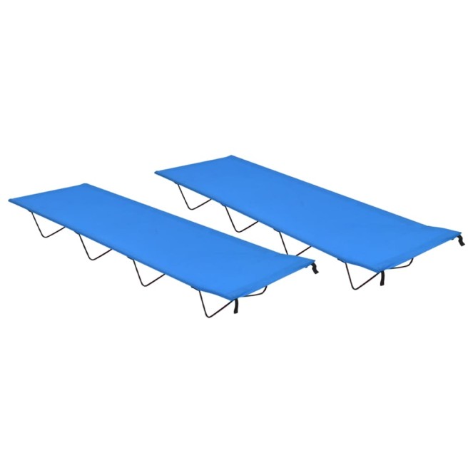 2 db kék oxford szövet és acél kempingágy 180 x 60 x 19 cm 2 db kék oxford szövet és acél kempingágy 180 x 60 x 19 cm