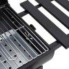 Fekete acél hengeres grillsütő kerékkel és polccal 115x85x95 cm