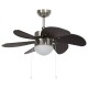 Sötétbarna mennyezeti ventilátor lámpával 76 cm Sötétbarna mennyezeti ventilátor lámpával 76 cm