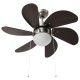 Sötétbarna mennyezeti ventilátor lámpával 76 cm Sötétbarna mennyezeti ventilátor lámpával 76 cm