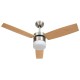 Világosbarna távirányítós mennyezeti ventilátor lámpával 108 cm Világosbarna távirányítós mennyezeti ventilátor lámpával 108 cm