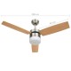 Világosbarna távirányítós mennyezeti ventilátor lámpával 108 cm Világosbarna távirányítós mennyezeti ventilátor lámpával 108 cm