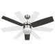 Sötétbarna távirányítós mennyezeti ventilátor lámpával 108 cm Sötétbarna távirányítós mennyezeti ventilátor lámpával 108 cm