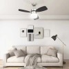 Sötétbarna mennyezeti ventilátor lámpával/távirányítóval 76 cm