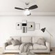 Sötétbarna távirányítós mennyezeti ventilátor lámpával 76 cm Sötétbarna távirányítós mennyezeti ventilátor lámpával 76 cm