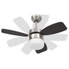 Sötétbarna mennyezeti ventilátor lámpával/távirányítóval 76 cm