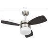 Sötétbarna mennyezeti ventilátor lámpával/távirányítóval 76 cm