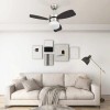 Sötétbarna mennyezeti ventilátor lámpával/távirányítóval 76 cm