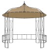 Tópszínű kerek pavilon 300 x 290 cm