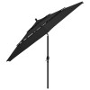 3 szintes fekete napernyő alumíniumrúddal 3,5 m