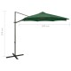 Zöld konzolos napernyő rúddal és led-fényekkel 300 cm