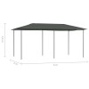 Antracitszürke pavilon 2,98 x 5,3 x 2,59 m 160 g/m²
