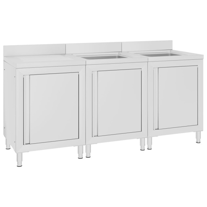 Rozsdamentes acél kereskedelmi konyhai mosogató 180 x 60 x 96 cm Rozsdamentes acél kereskedelmi konyhai mosogató 180 x 60 x 96 cm