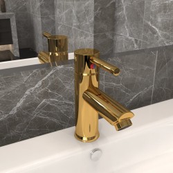 Aranyszínű fürdőszobai mosdócsaptelep 130 x 176 mm