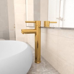 Aranyszínű fürdőszobai keverős csaptelep 12 x 30 cm