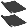 2 db fekete öntapadó pvc ajtófólia 500 x 90 cm