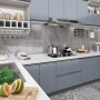 2 db szürke öntapadó pvc ajtófólia 500 x 90 cm