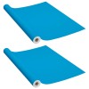 2 db azúrkék öntapadó pvc ajtófólia 500 x 90 cm