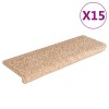 15 db lépcsőszőnyeg 65 x 21 x 4 cm arany téglalap alakú széllel