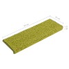 15 db zöld lépcsőszőnyeg, téglalap alakú széllel, 65 x 21 x 4 cm