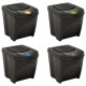 4 db antracitszürke rakásolható szemeteskuka 100 l