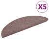 5 db öntapadós lépcsőszőnyeg 56 x 17 x 3 cm világosbarna félkör alakú