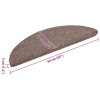 5 db öntapadós lépcsőszőnyeg 56 x 17 x 3 cm világosbarna félkör alakú