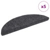 5 db öntapadós lépcsőszőnyeg 56 x 17 x 3 cm sötétszürke félkör alakú