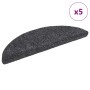 5 db öntapadós lépcsőszőnyeg 56 x 17 x 3 cm sötétszürke félkör alakú