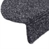 5 db öntapadós lépcsőszőnyeg 56 x 17 x 3 cm sötétszürke félkör alakú