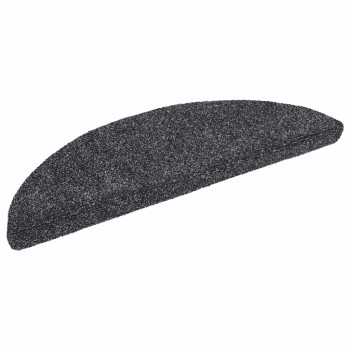 10 db öntapadós lépcsőszőnyeg 56 x 17 x 3 cm sötétszürke félkör alakú